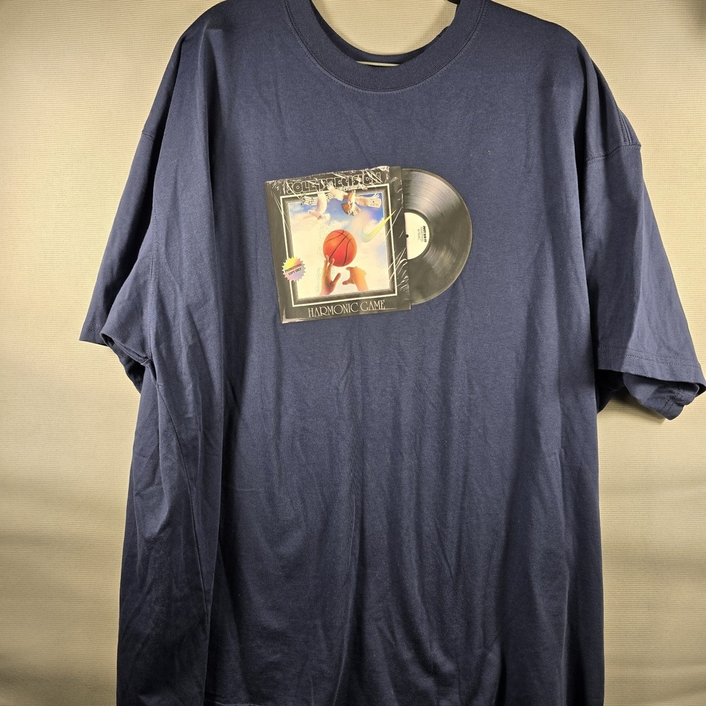 Nike Mens Navy Blue‎ Vinyl Soul Max90 Basketball Shirt Size XXL NWT